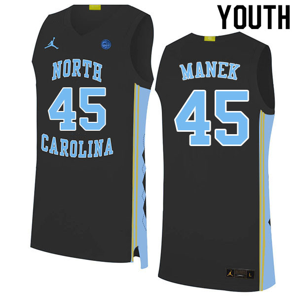 Youth #45 Brady Manek North Carolina Tar Heels College Basketball Jerseys Sale-Black